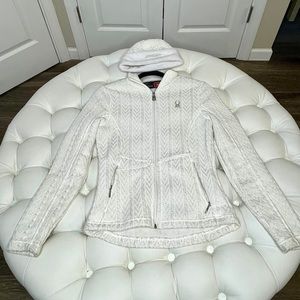 Spyder Cable Knit Style Full Zip Jacket & Matching Hat